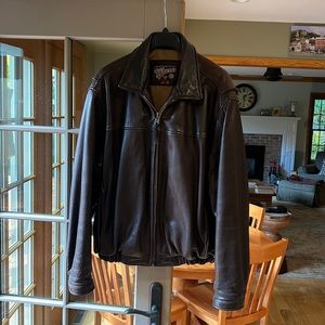 Oversized Leather Bomber Jacket - Marc brand men’s size L